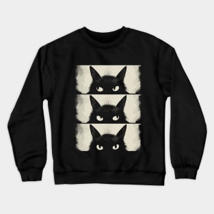 Cat Lover, Grumpy Black Kitten, Cat Mom, Cat Dad Crewneck Sweatshirt